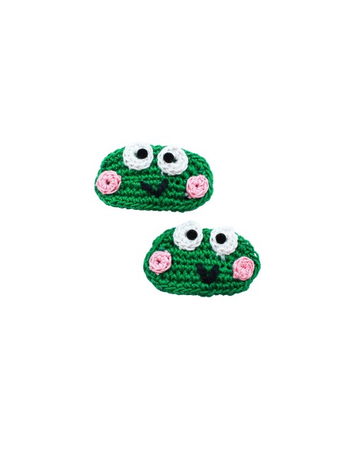 

Woonie Girls Green & White Set of 2 Embellished Tic Tac Hair Clip