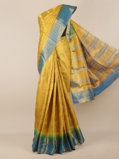 

Pothys Yellow Woven Design Jute Silk Saree