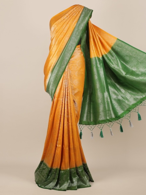 

Pothys Mustard Woven Design Jute Silk Saree