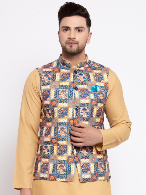 

MAXENCE Men Multicoloured Ethnic Motif Print Nehru Jacket, Multi