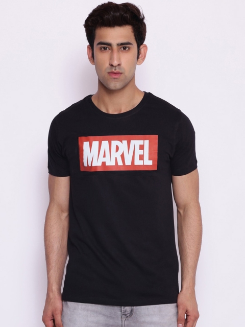 

Marvel Avengers Men Black Printed Round Neck T-shirt