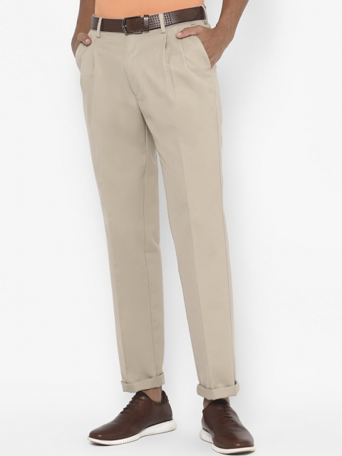 

Allen Solly Men Beige Regular Fit Solid Regular Trousers