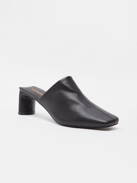 

shoexpress Women Black Solid Mules
