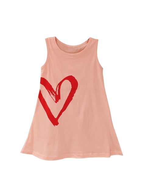 

You Got Plan B Girls Peach Solid A-Line Dress