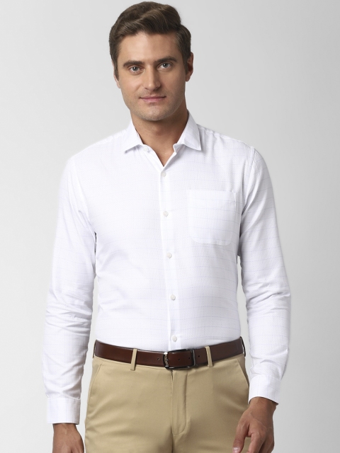 

Peter England Elite Men White Slim Fit Solid Casual Shirt
