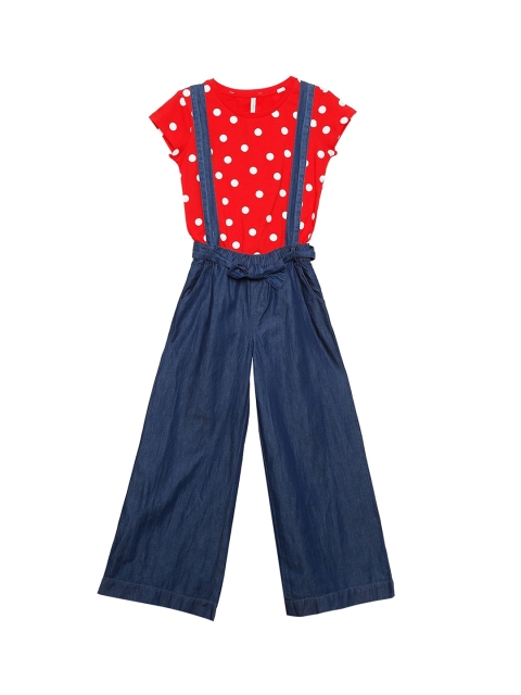 

Pantaloons Junior Girls Red & White Printed T-shirt with Trousers