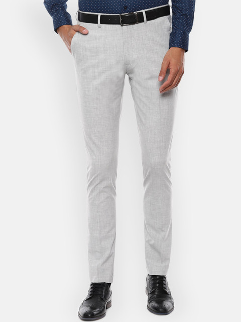 

Louis Philippe Men Grey Slim Fit Solid Formal Trousers