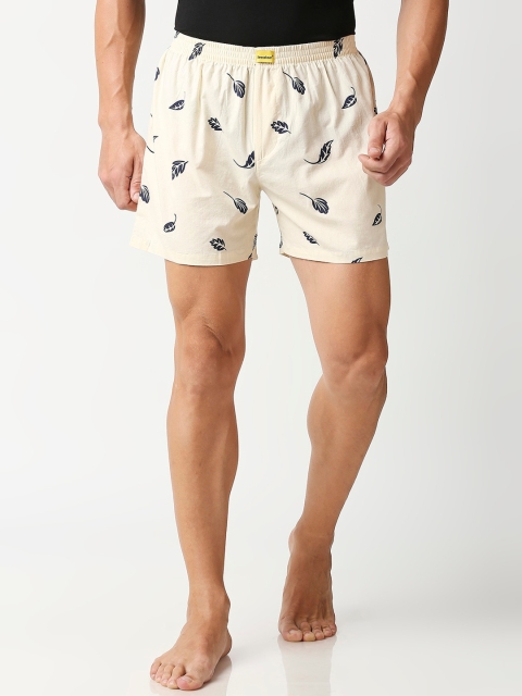

Bewakoof Men Beige & Blue Printed Boxers 291755