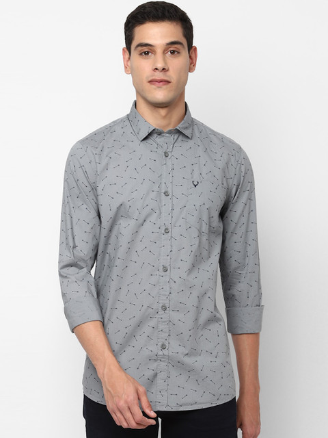 

Solly Jeans Co. Men Grey Regular Fit Printed Casual Shirt