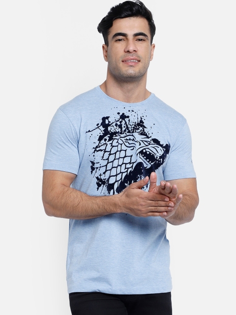 

Free Authority Men Blue Game Of Thrones Printed Round Neck T-shirt