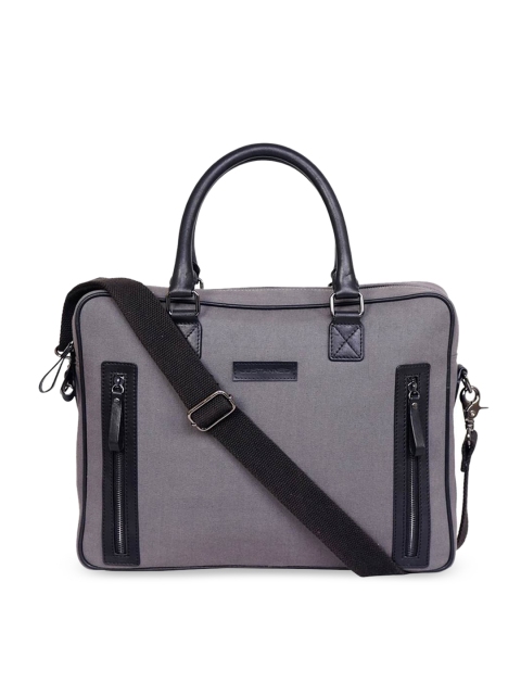 

Justanned Men Grey Solid Laptop Bag