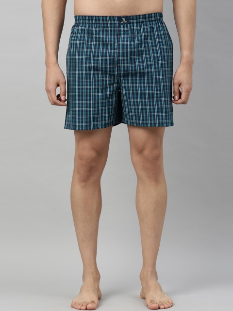 

Joven Men Blue & Black Checked Boxers-JB1C-JB101