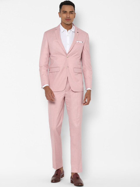 

Allen Solly Men Pink Solid Slim-Fit Single-Breasted Two-Piece Formal Suit
