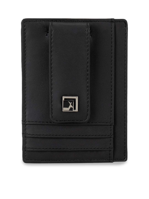 

Da Milano Men Black Textured Money Clip Wallet