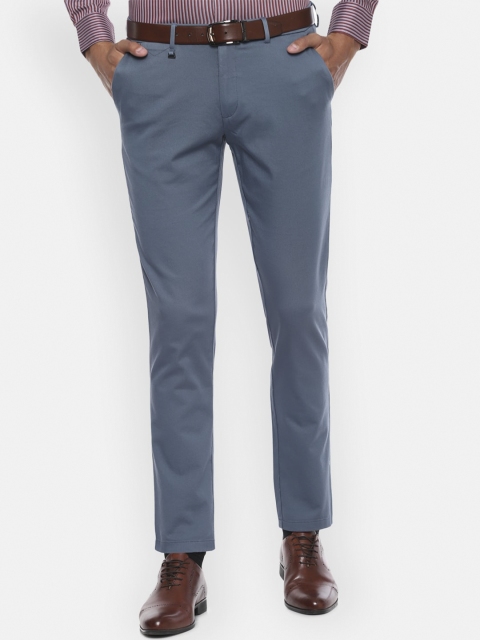 

Van Heusen Men Blue Slim Fit Solid Formal Trousers