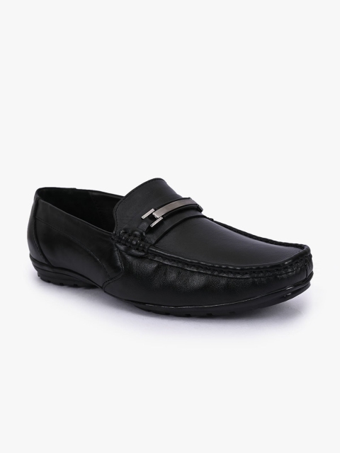 

BuckleUp Men Black Solid Formal Loafers