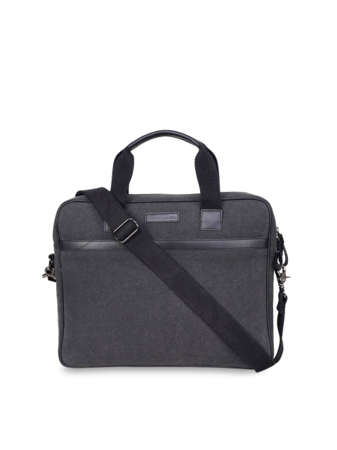 

Justanned Men Grey & Black Solid 13 Inch Laptop Bag