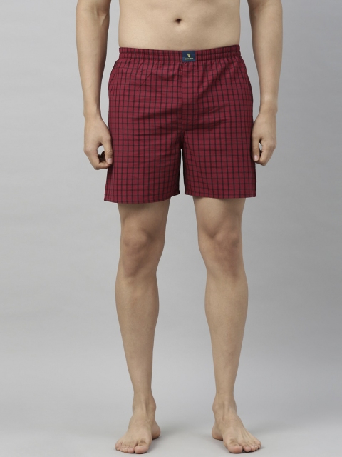 

Joven Men Maroon & Black Checked Boxer JB1C-JB107