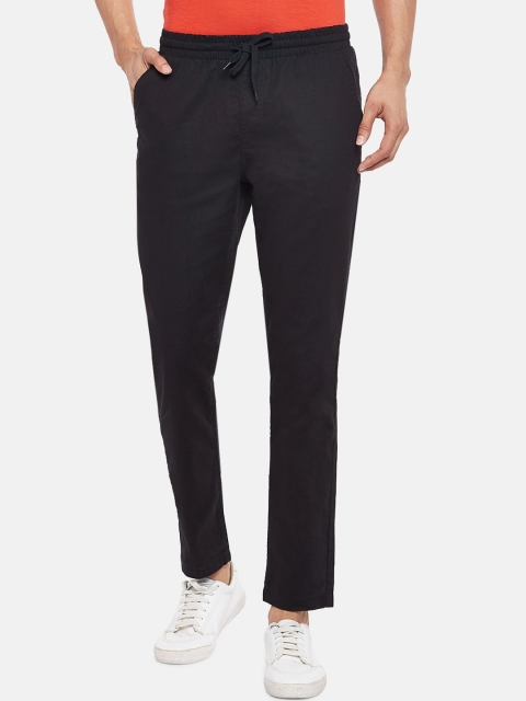 

Urban Ranger by pantaloons Men Black Slim Fit Solid Regular Trousers