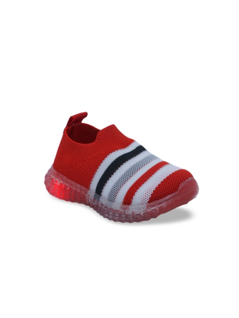 

FEETWELL SHOES Boys Red Striped Slip-on Sneakers
