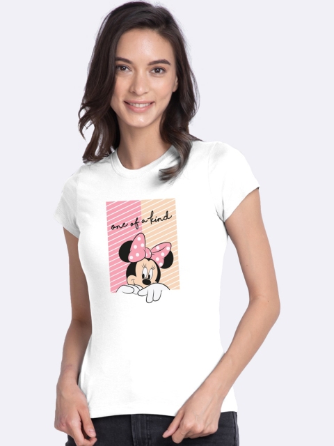 

Bewakoof Women White Printed Round Neck T-shirt