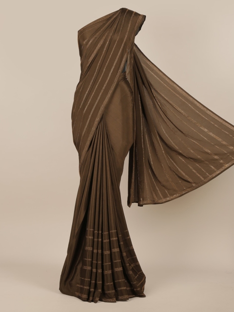 

Pothys Brown Striped Pure Crepe Saree