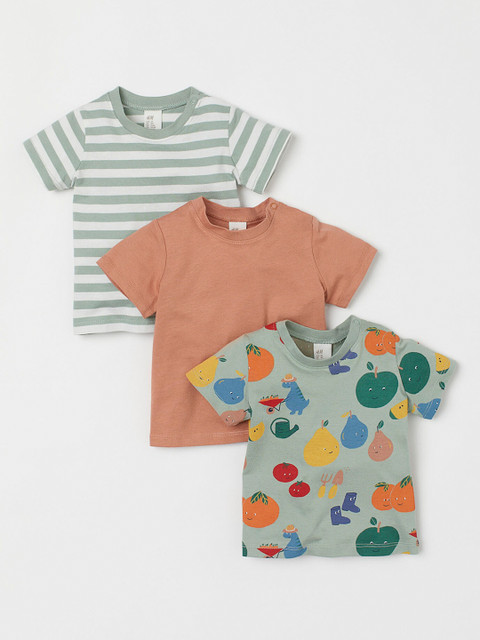 

H&M Boys Multicolored 3-pack Cotton Jersey T-shirts, Multi