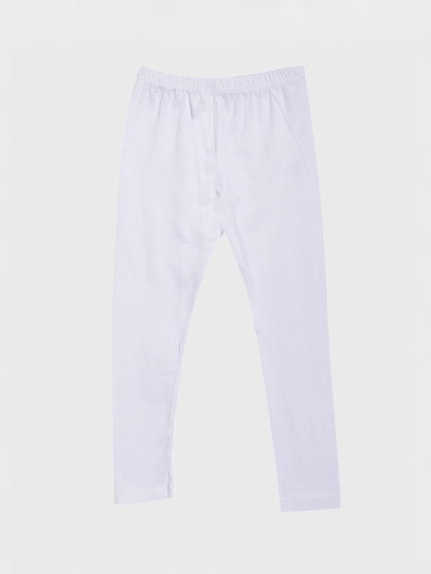 

Aomi Girls White Solid Ankle-Length Leggings