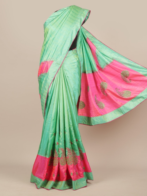 

Pothys Green & Pink Art Silk Woven Design Saree