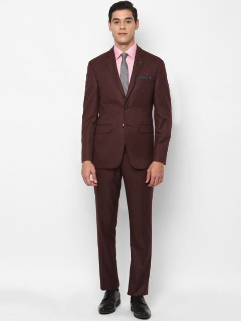 

Allen Solly Men Brown Self-Design Slim Fit Single-Breasted 2-Piece Formal Suit