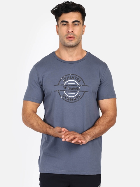 

hummel Men Blue Printed Round Neck T-shirt