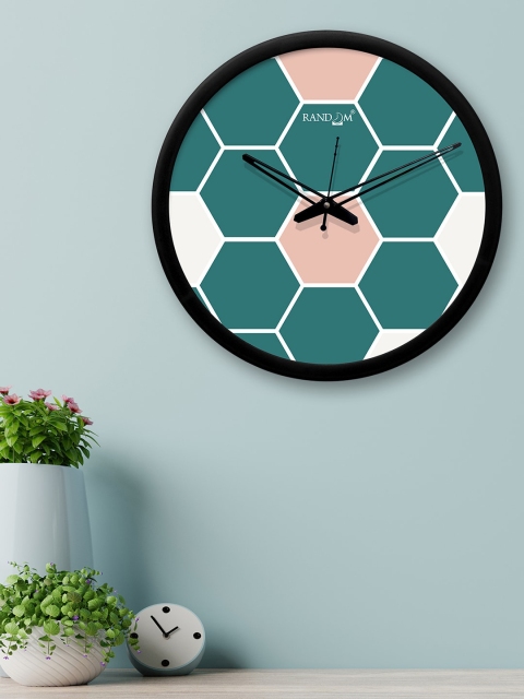 

RANDOM Teal & Peach-Coloured Round Printed 30.4 cm Analogue Wall Clock