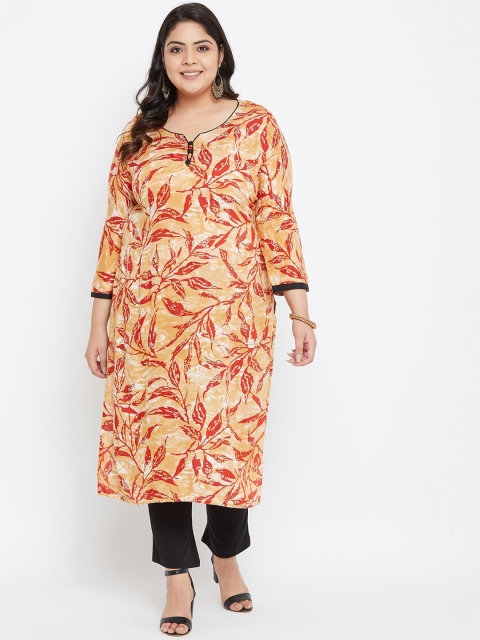 

Agroha Women Red & Beige Floral Printed Plus SIze Kurta