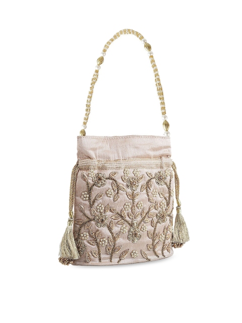 

Metro Peach-Coloured Embroidered Potli Clutch