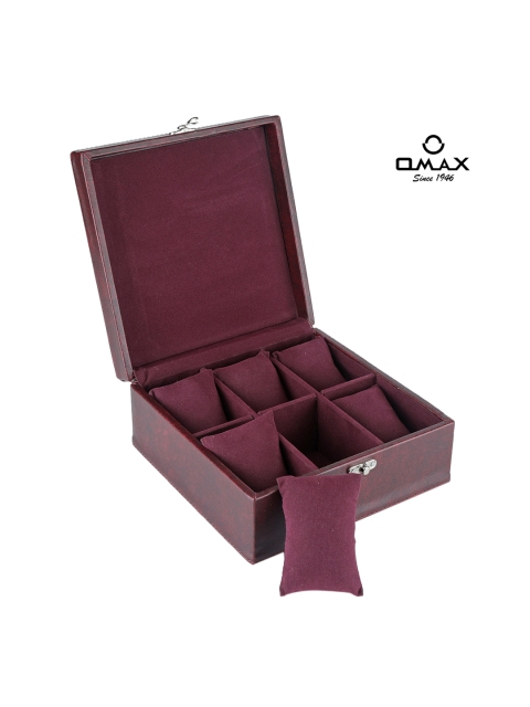 

Omax Maroon Textured 6 Slots Watch Organiser