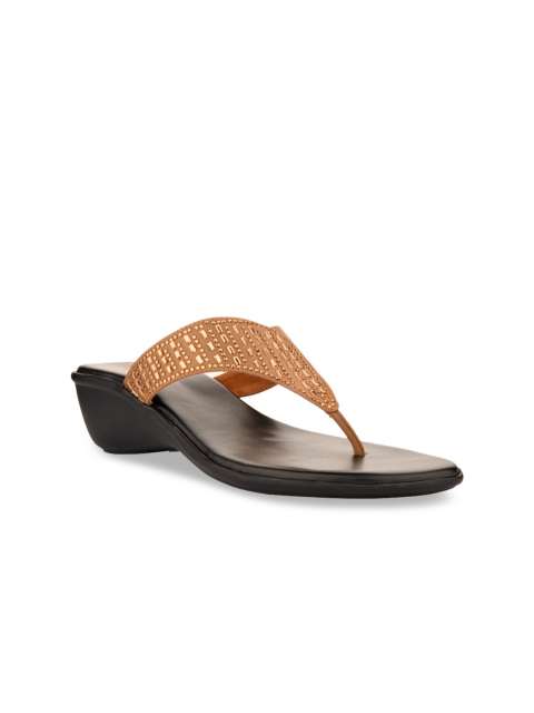 

NECTAR KICKS Women Gold-Toned Embellished Sandals