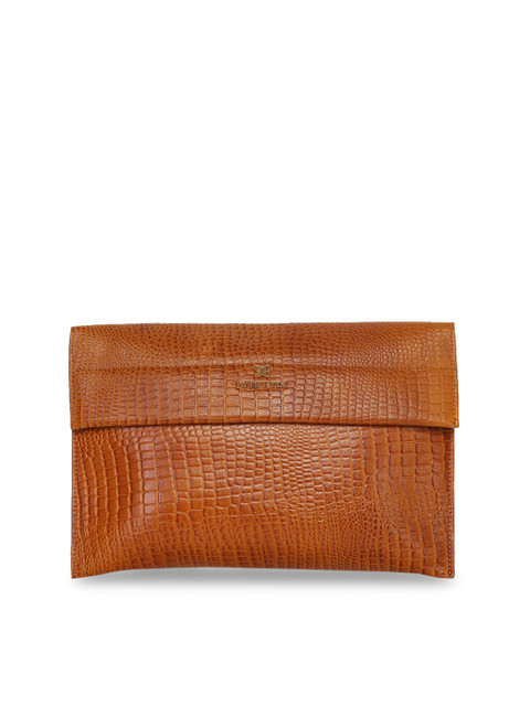 

EVER HYDE Tan-Brown Snakeskin Textured Leather iPad Sleeve