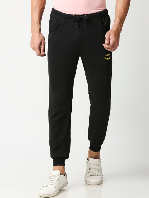

Bewakoof Men Black Batman Badge Appliqued Straight-Fit Joggers