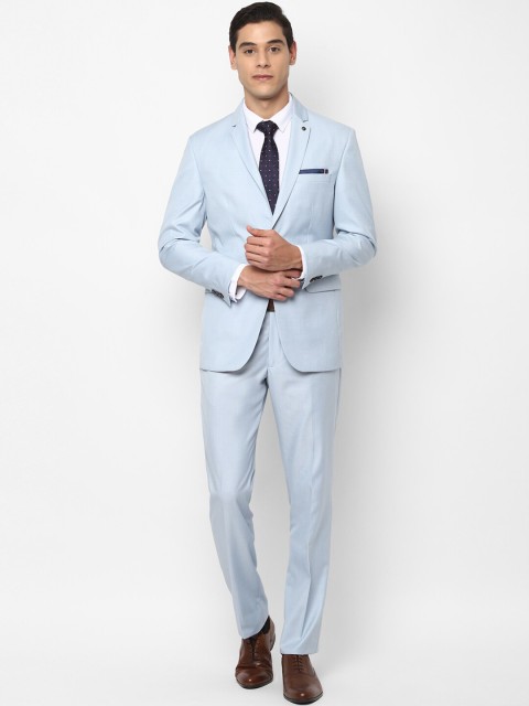 

Allen Solly Men Blue Self-Design Slim-Fit Single-Breasted Formal Suit