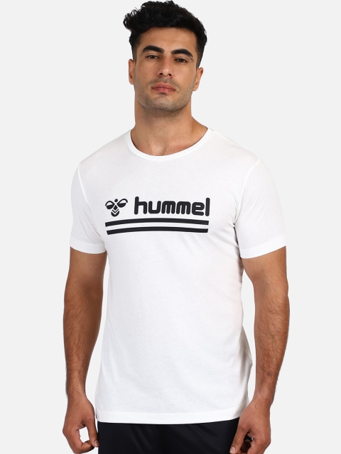 

hummel Men White Printed Round Neck T-shirt