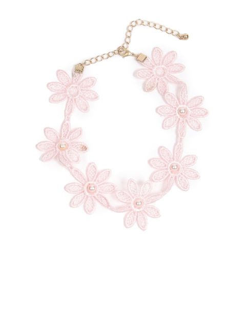 

FOREVER 21 Pink Floral Crochet Choker