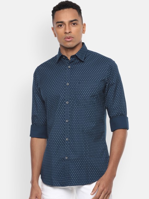 

Van Heusen Sport Men Navy Blue & White Slim Fit Printed Casual Shirt