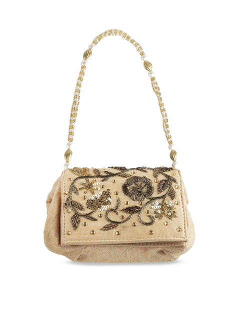 

Metro Gold-Toned Embellished Handheld Bag