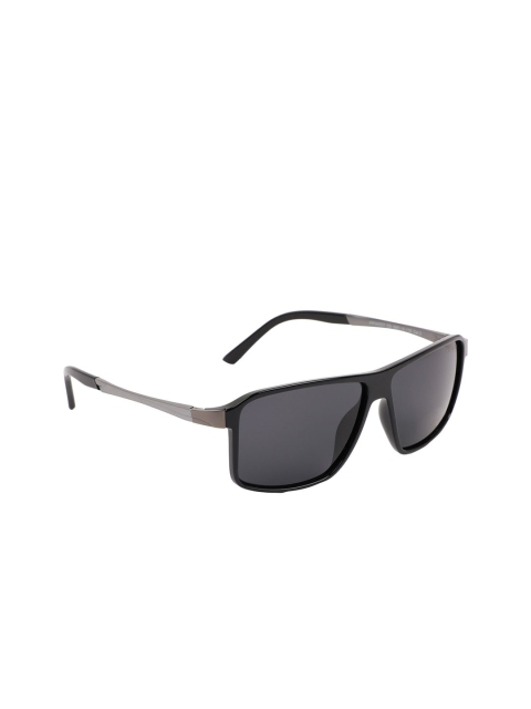

Marc Louis Men Grey Lens & Gunmetal-toned Rectangle Sunglasses With Polarised Lens