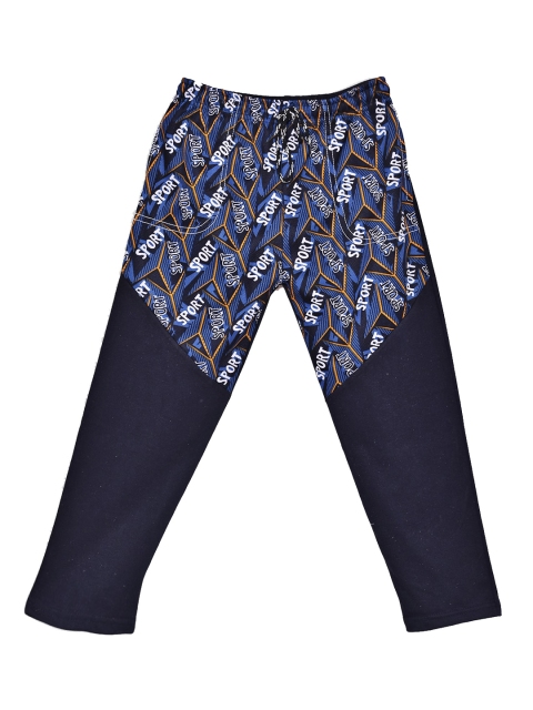 

SWEET ANGEL Girls Navy Blue Printed Straight-Fit Track Pants