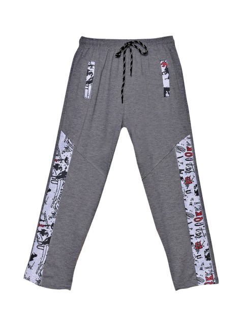 

SWEET ANGEL Girls Charcoal Grey & Red Solid Straight-Fit Track Pants