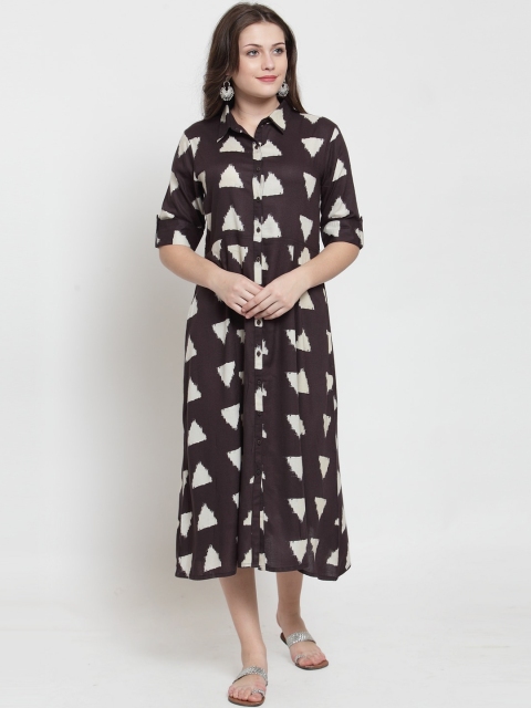 

Kiaasa Women Black Printed Shirt Dress