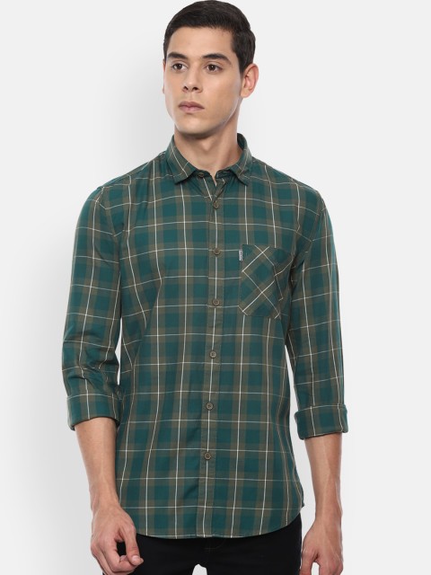 

Louis Philippe Jeans Men Green Slim Fit Checked Casual Shirt