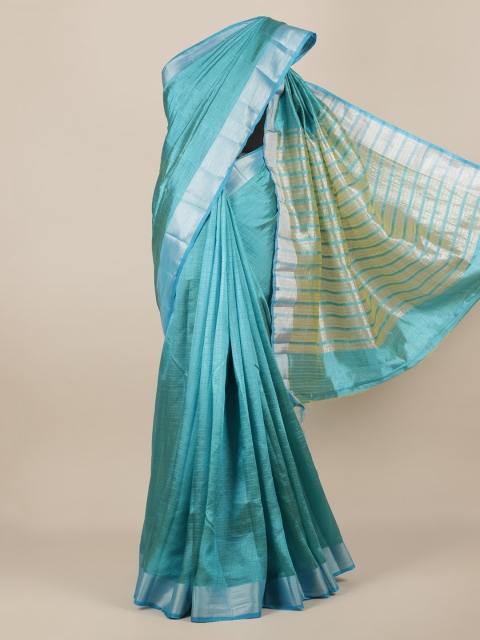 

Pothys Blue Woven Design Jute Silk Saree