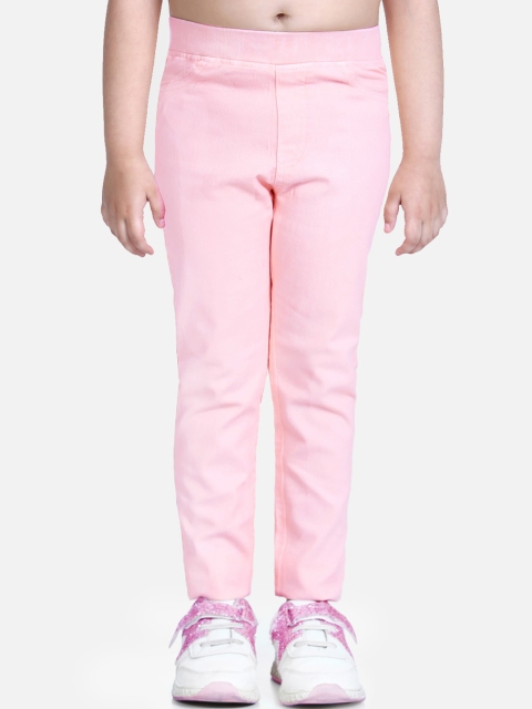 

naughty ninos Girls Pink Solid Jeggings